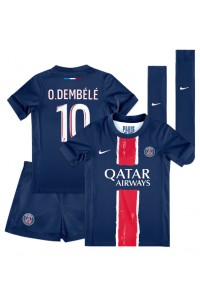 Fotbalové Dres Paris Saint-Germain Ousmane Dembele #10 Dětské Domácí Oblečení 2024-25 Krátký Rukáv (+ trenýrky)